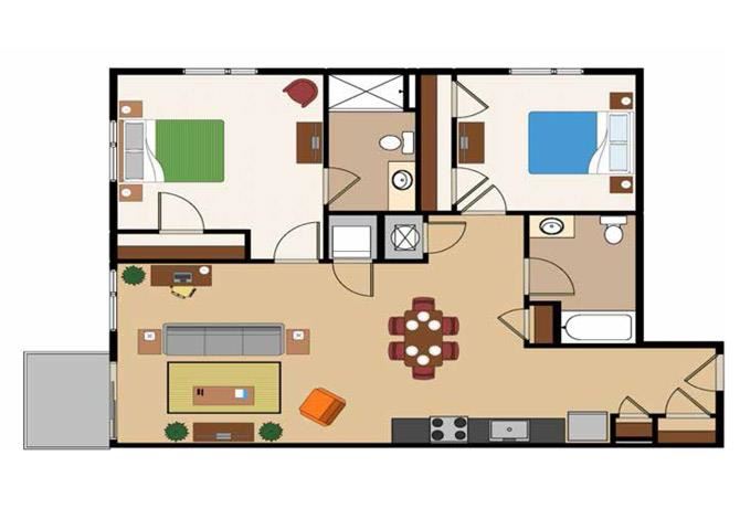2 Bedroom/2 Bath