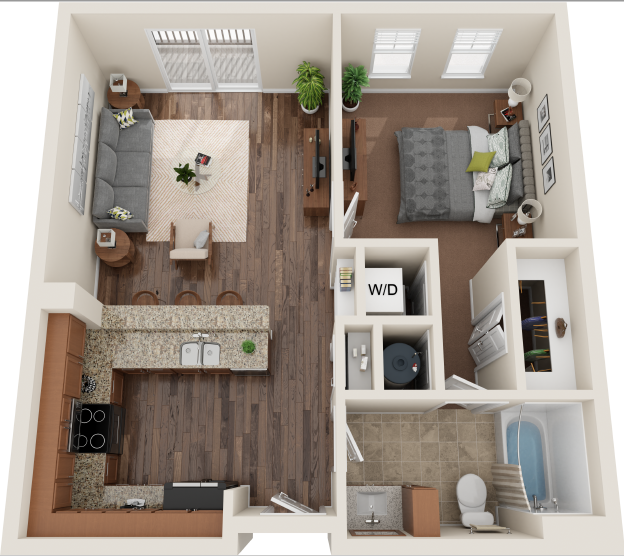 A1 One Bedroom / One Bath. Plaza 25. Charlotte, NC.