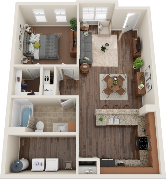 A5 One Bedroom / One Bath. Plaza 25. Charlotte, NC.