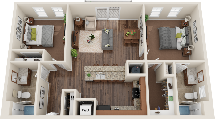 B1 Two Bedroom / Two Bath. Plaza 25. Charlotte, NC.