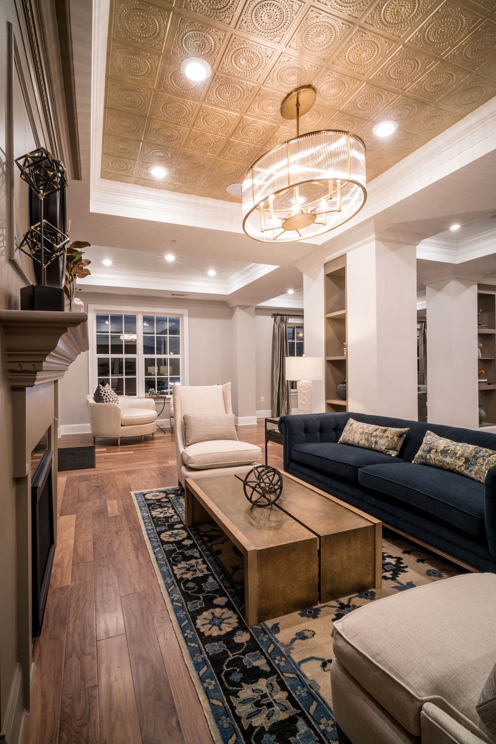 a living room with couches and a coffee table