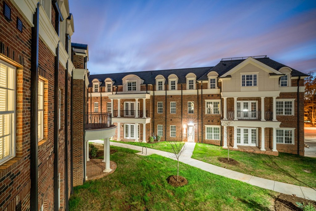 the preserve at cardinal heights apartments exterior view at dusk
