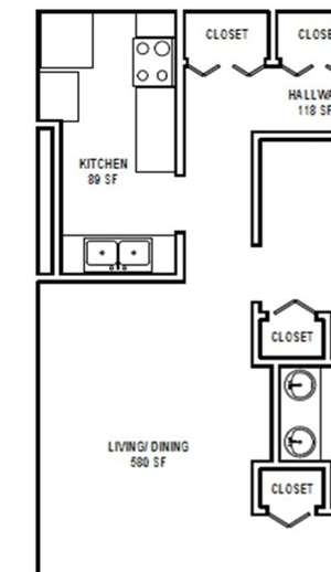 B3A Two Bedroom / One Bath. NOMA Flats. Greenville, SC. B3A Two Bedroom / One Bath. NOMA Flats. Greenville, SC.