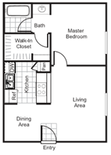 Studio apartment at Woodtrail Apartment Homes in Houston