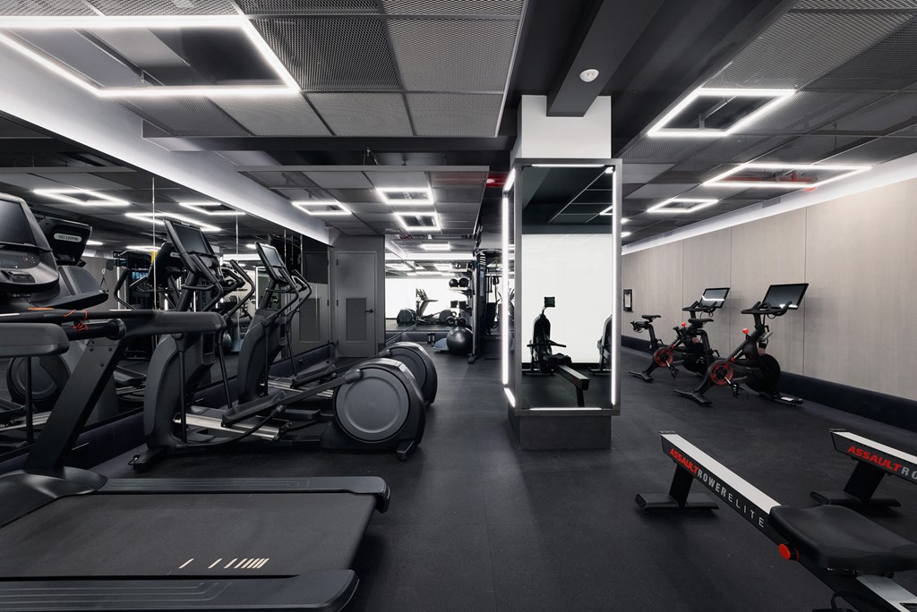 a view of the fitness room at the gym