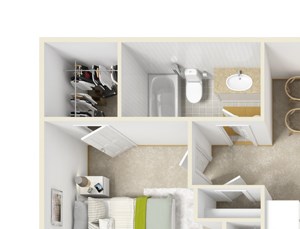 Floorplan A1 One bedroom one bathroom A1 Floorplan at Solana Ridge Apartments in Temecula, CA