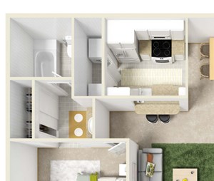 Floorplan B1 Two bedroom two bathroom B1 Floorplan at Solana Ridge Apartments in Temecula, CA