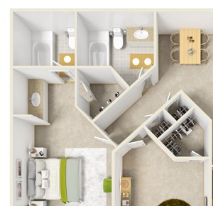 Floorplan B2 Two bedroom two bathroom B2 Floorplan at Solana Ridge Apartments in Temecula, CA