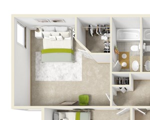 Floorplan C1 Three bedroom two bathroom C1 Floorplan at Solana Ridge Apartments in Temecula, CA