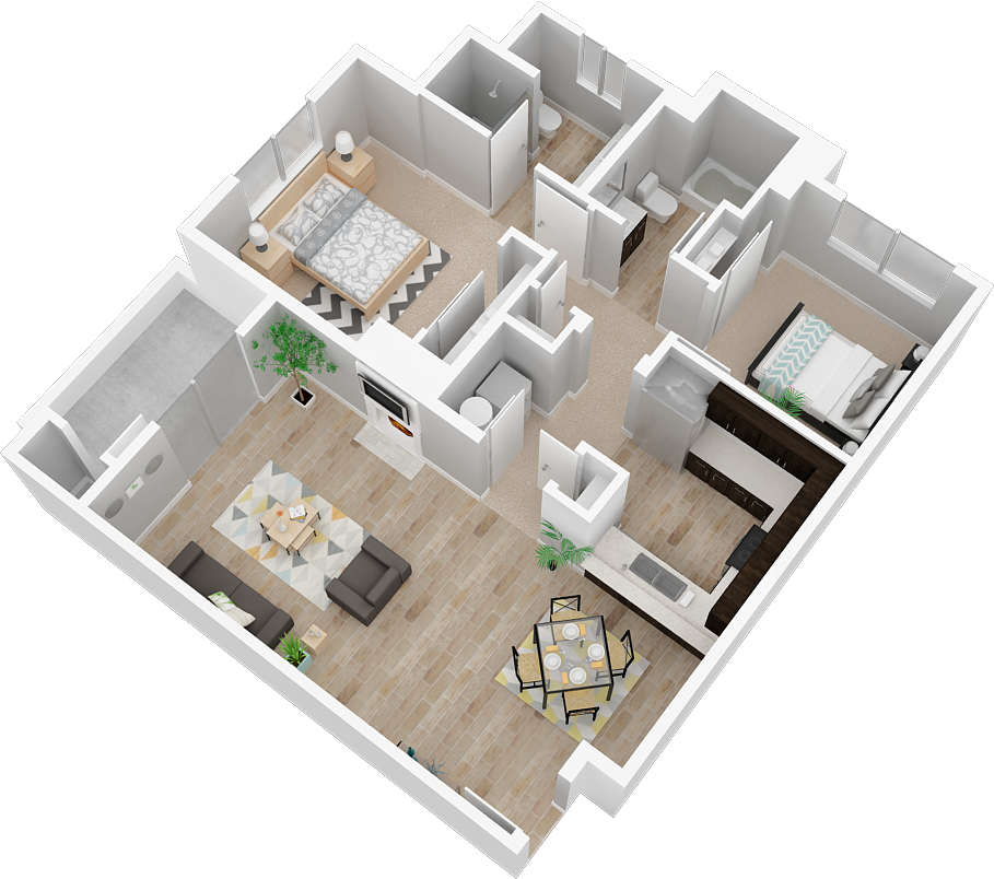 Two bedroom Floor Plan l Park Place Apartments in Reno, NV