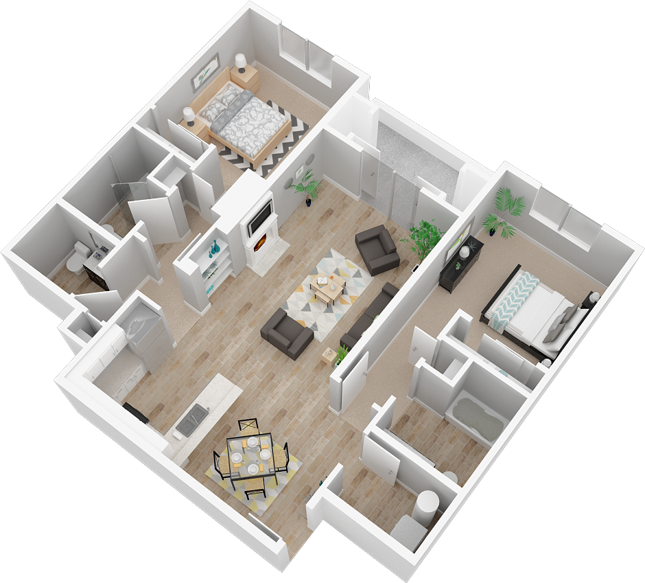 Two bedroom Floor Plan l Park Place Apartments in Reno, NV