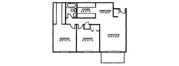 2 Bd. 1 Bath