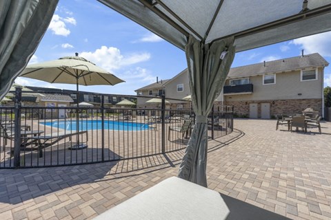 our apartments have a large pool and patio