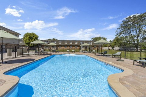 the swimming pool at our apartments
