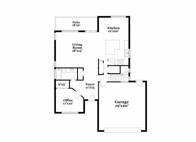 a floor plan of a house with two floors and a garage
