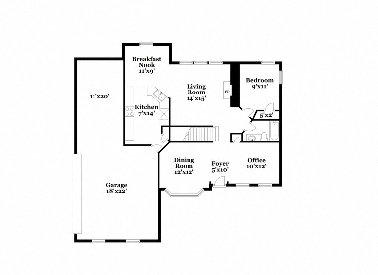 a floor plan of a house with two floors and a garage