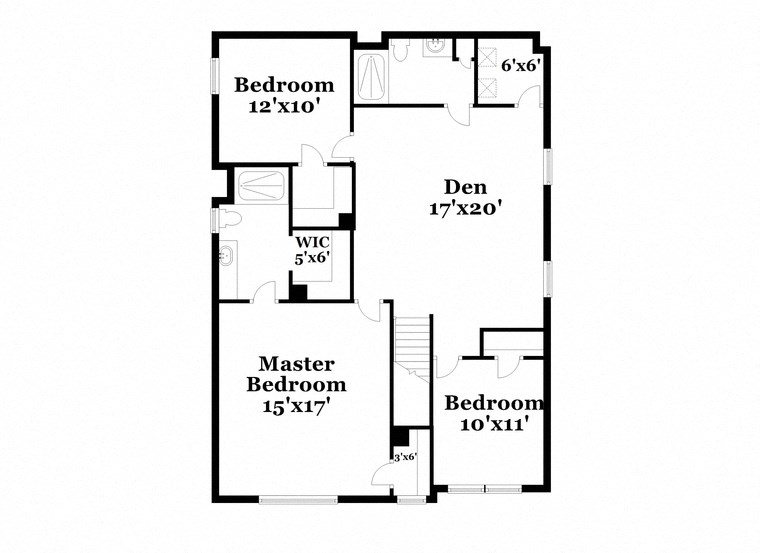 a floor plan of a house with a bedroom and a bathroom