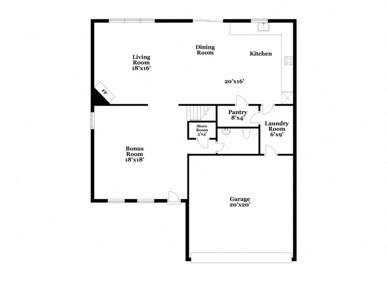 a floor plan of a house with a bedroom and a living room