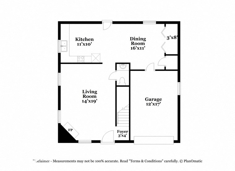 this floor plan is an approximation of the floor plan for a 1 bedroom apartment
