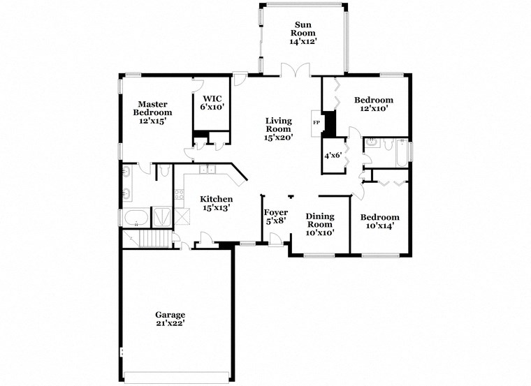 a floor plan of a house with two floors and a garage