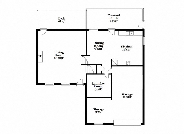 a floor plan of a house with an open concept floor plan with bedrooms and baths