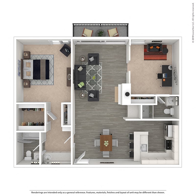 One bedroom, one bathroom, plus den at The Meadows Apartment Homes