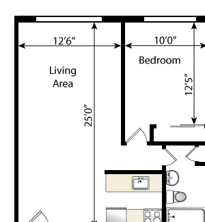1 Bedroom 1 Bathroom