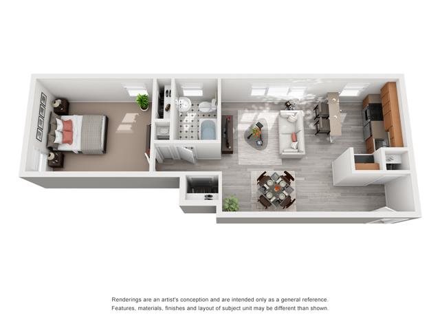1 Bedroom Floor Plan 1