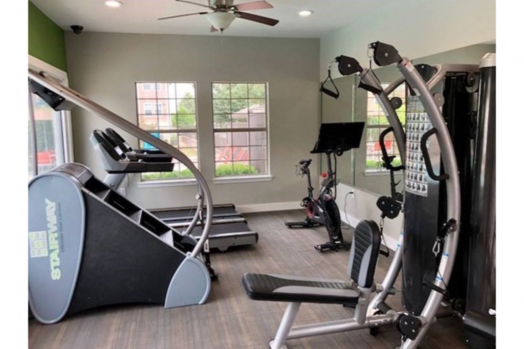 the gym has plenty of equipment for your workouts