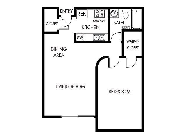 One Bedroom Apartments at Glenoaks Gardens One Bedroom Floor Plan Apartments for rent at Glenoaks Gardens