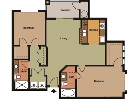 the Dover Building A & B floor plan.
