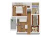 One bedroom floor plan l Pacific Villas at Shelly Court in Stockton CA