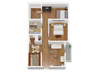 Two bedroom Floor Plan l Pacific Villas at Shelly Court in Stockton CA