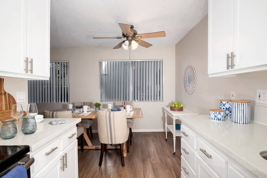 Kitchen and dining area at Tuscany Villas North in Torrance CA