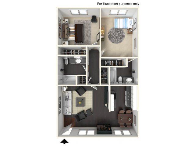 Tuscany Villas North | Two Bedrooms Two Bathrooms 2X2 Floor Plan Units Tuscany Village North | Torrance CA 90503