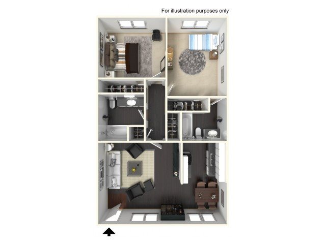 Tuscany Villas North | Two Bedrooms Two Bathrooms 2X2 Units Floor Plan Tuscany Villas North | Torrance CA 90503