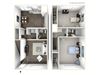 Two bedroom floor plan at Westerly Shores Westerly Shores Oxnard Townhome Floor Plan
