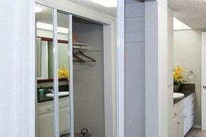 Master Suite with loads of closet space Loads of closet space with mirrored doors