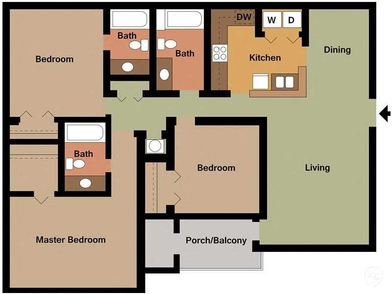 Three Bedroom Lg Floor Plan 7