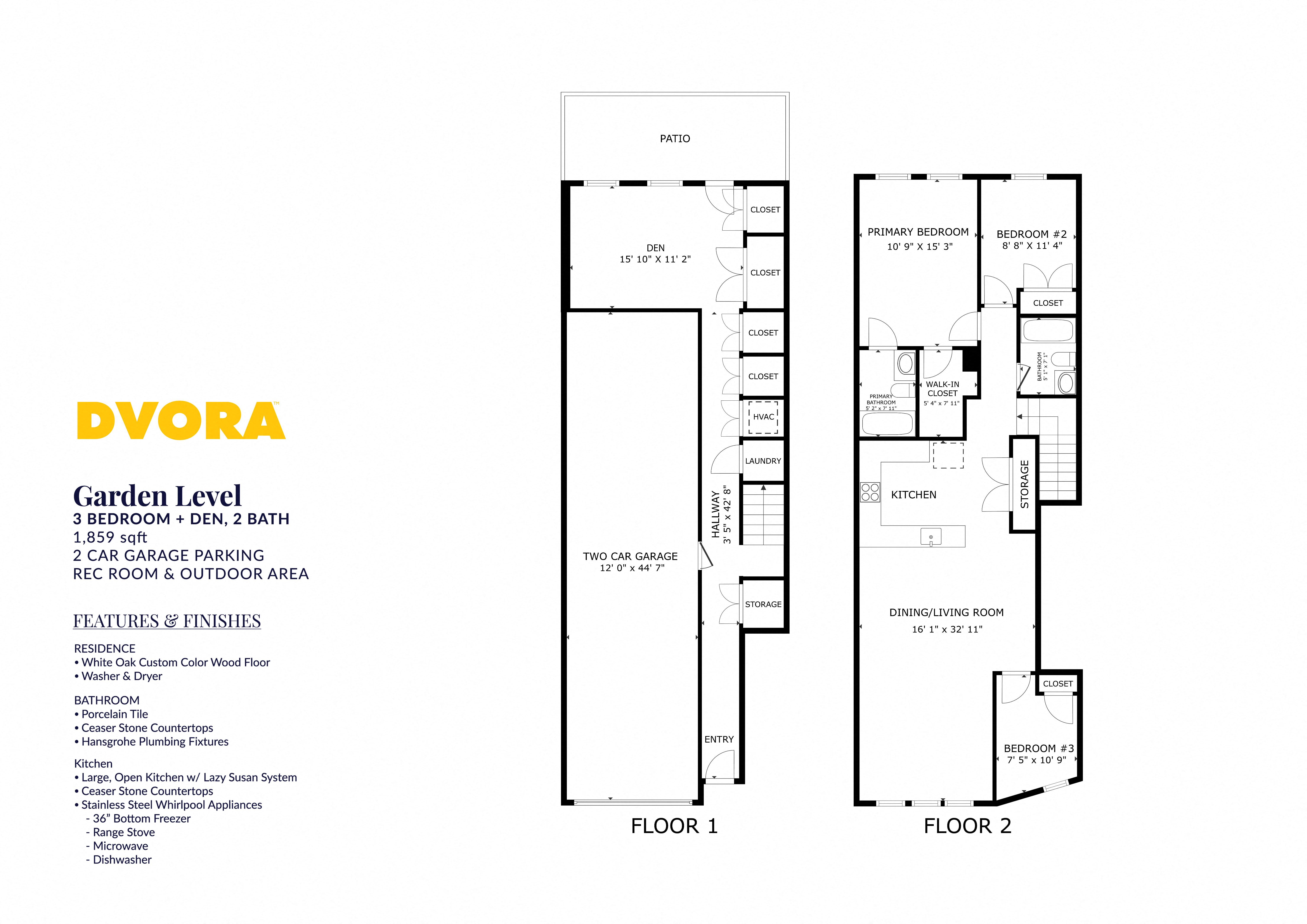 3BR-2BA - Unit A