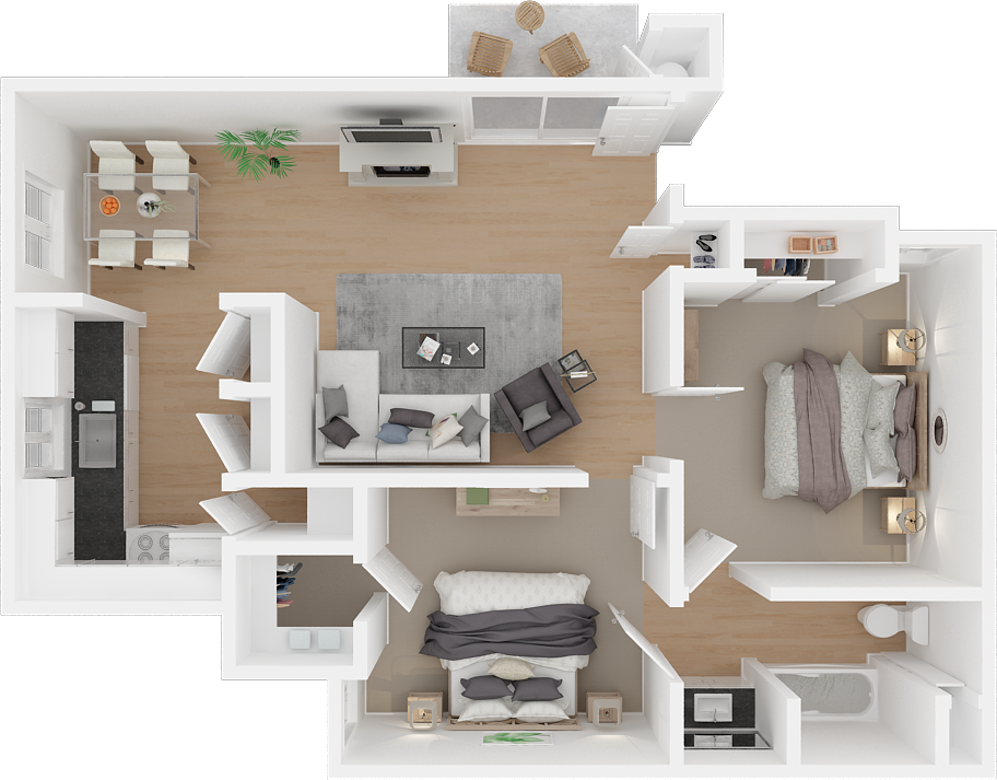 Two bedroom floor plan