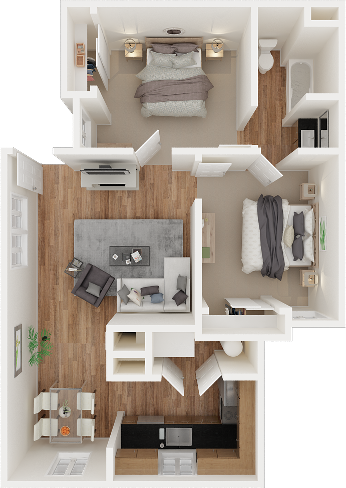 Two bedroom floor plan