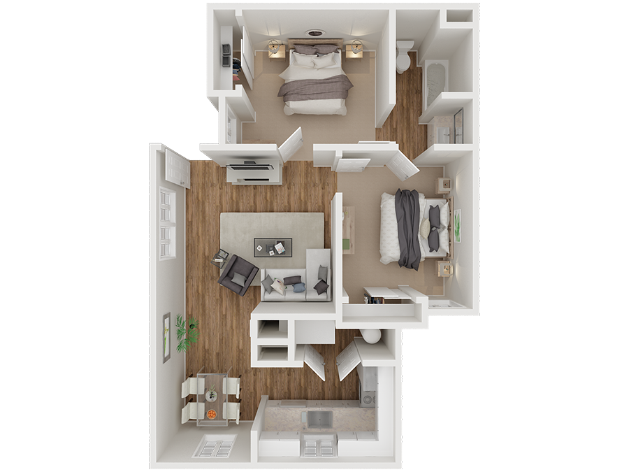 Two bedroom floor plan