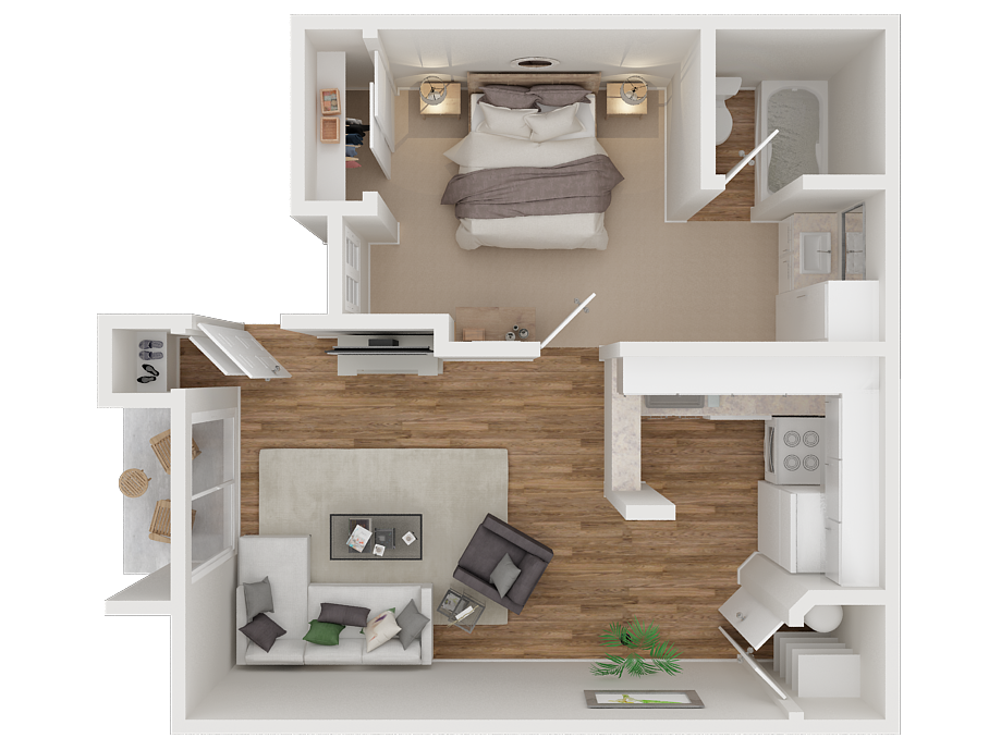 One bedroom floor plan