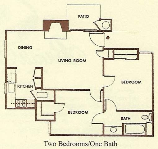 TWO BEDROOM Floor Plan 2