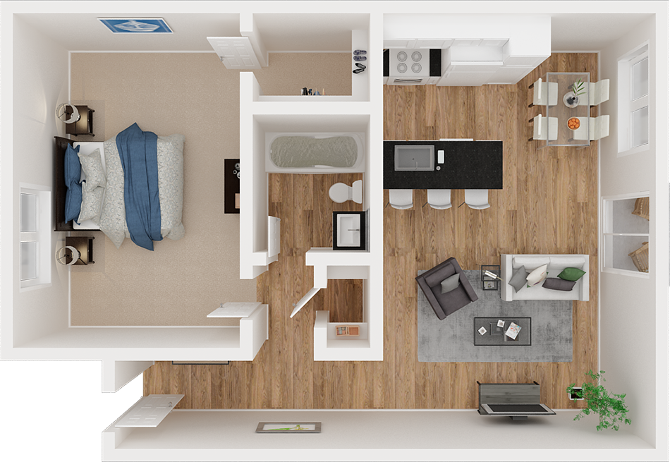 One bedroom floor plan