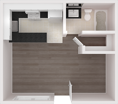 Studio-M Floor Plan | Iron Horse Apartments in Stockton, CA 95204