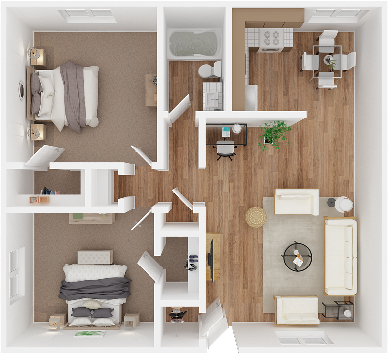Two bedroom floor plan