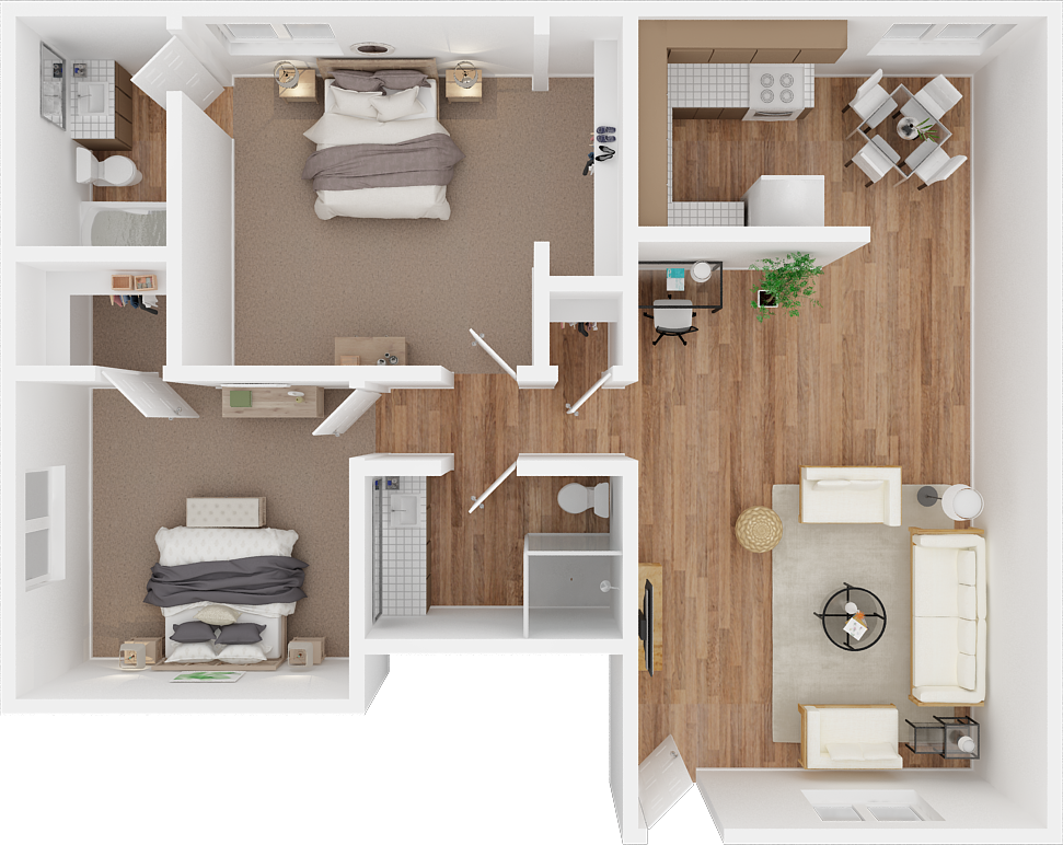 Two bedroom floor plan