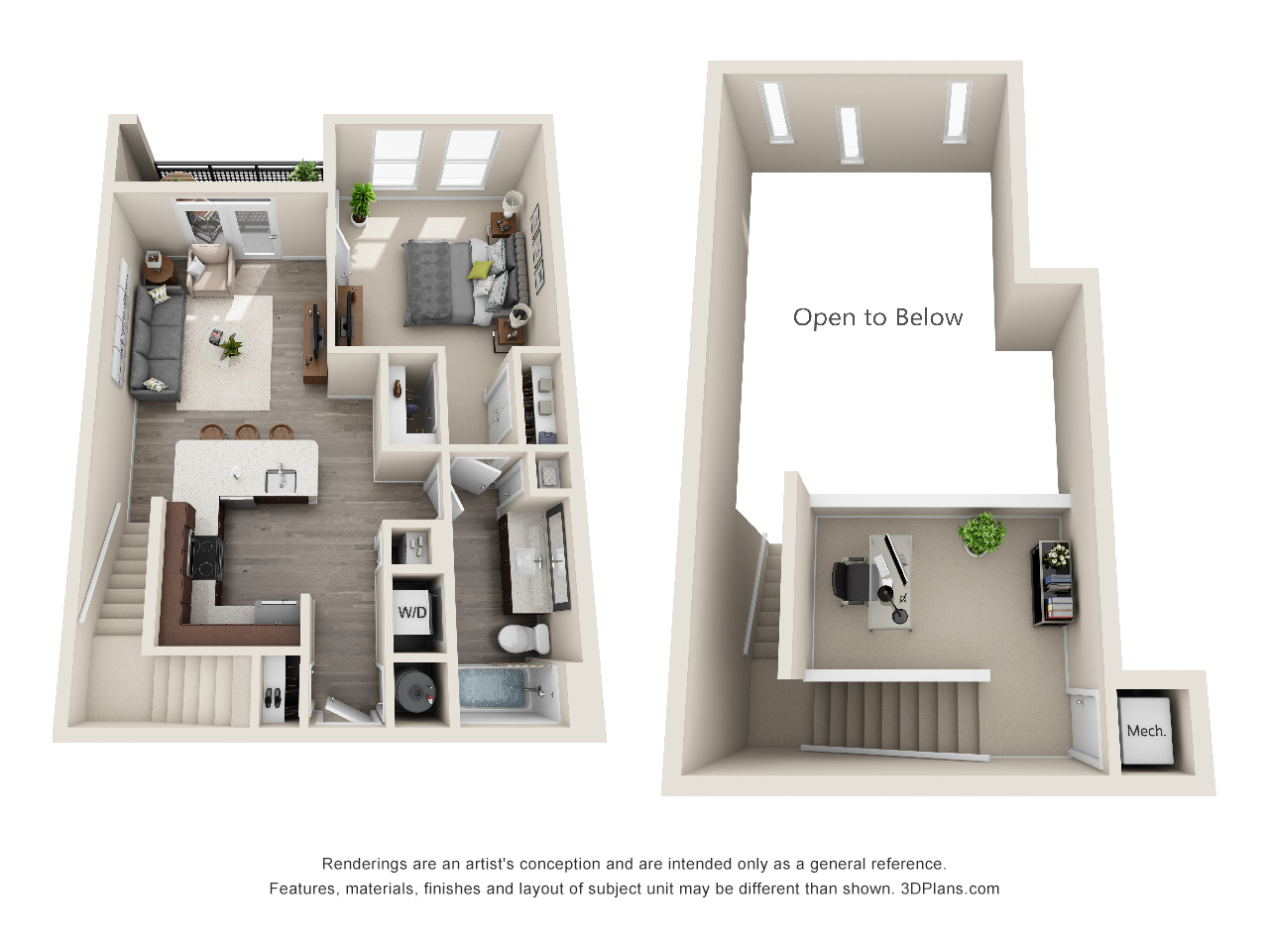 1 Bed 1 Bath A6M Floor Plan at The Baldwin at St. Paul Square, San Antonio, Texas